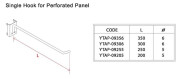 Gondola Shelvingv Accessories Single Hook for Perforated Panel